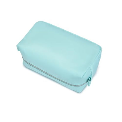 Organizer Bag Lightweight Cosmetic Bag with Ring Clasp Perfect Travel Makeup Bag for Women nylon Stand Up Design (Mint Green/Nylon) - color: Mint Green/Nylon
