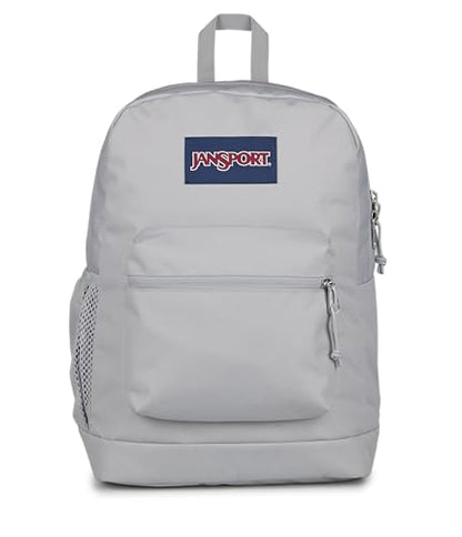 JanSport Cross Town Plus Backpack - Large Main Compartment, Side Water Bottle Pocket, 15-Inch Padded Laptop Sleeve - Grounded Grey - color: Grounded Grey