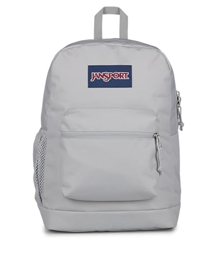 JanSport Cross Town Plus Backpack - Large Main Compartment, Side Water Bottle Pocket, 15-Inch Padded Laptop Sleeve - Grounded Grey - color: Grounded Grey