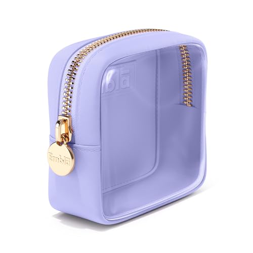 Embla Clear Small Makeup Bag for Purse Cute Mini Make Up Nylon Organizers Tiny Cosmetic Bags for Women Girls Little Toiletry Travel Pouches Zipper Skincare Pouch Organizer Lavender - color: Lilac, size: Mini