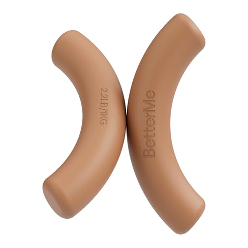 BetterMe Sculpt Dumbbells – 2.2 lb Pair Neoprene Hand Weights – Non-Slip Soft Grip Free Weights for Women – Compact Pilates, Barre & Home Workout Dumbbells - color: Mocha