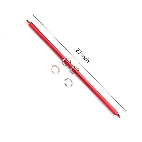 2026 Upgraded Heavy Duty Expandable Spreader Bar – Adjustable PU Straps for Pilates, Yoga - style: Red+PinkSP