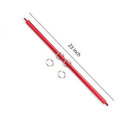 2026 Upgraded Heavy Duty Expandable Spreader Bar – Adjustable PU Straps for Pilates, Yoga - style: Red+PinkSP