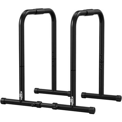 RELIFE REBUILD YOUR LIFE Dip Station Functional Heavy Duty Dip Stands Fitness Workout Dip bar Station Stabilizer Parallette Push Up Stand - color: Black