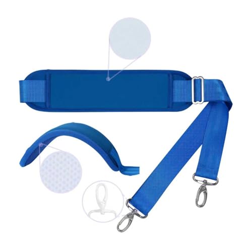 60 Inch Shoulder Strap with Removable Ultra-Thick Pad，Adjustable Buckles and Metal Hooks - color: Blue