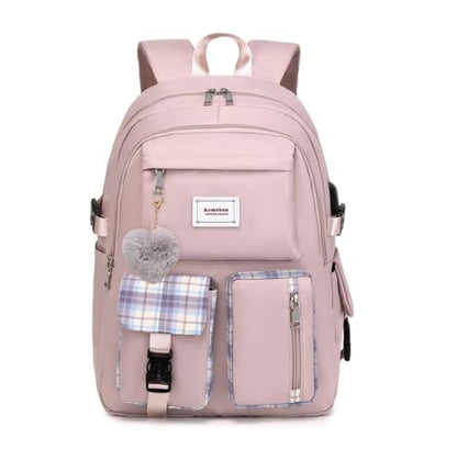 Acmebon Girl Roomy Fashion Laptop Backpack Casual Daily Backpack for Women Purple - color: Purple