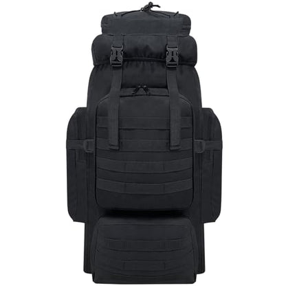80L Hiking Backpack Men Camping Backpack, Waterproof MOLLE Military Tactical Rucksack, Large Capacity Assault Pack for Outdoor Survival, Trekking, Travel (Black) - color: 80l Black-umolle