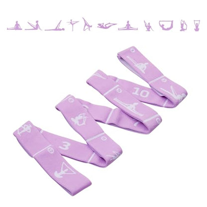 12 Loops Extra Long Yoga Stretching Band for Adults and Tall People, Adjustable Elastic Strap for Full Body Deep Stretch, Home Pilates, Ballet, Dance, Physical Therapy, Flexibility Training - color: Purple