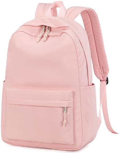 LEDAOU School Laptop Backpack for Teen Girls Lightweight 15.6 inch Bookbag for College Middle High School Women Casual Travel Daypack - color: Pink