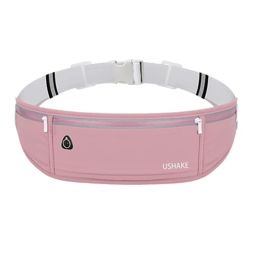 USHAKE Slim Running Belt, Workout Fanny Pack for Men Women,Exercise Waist Pack for Apple iPhone Holder, Runner Belt for Running Walking Cycling Camping Gym Red - color: Red