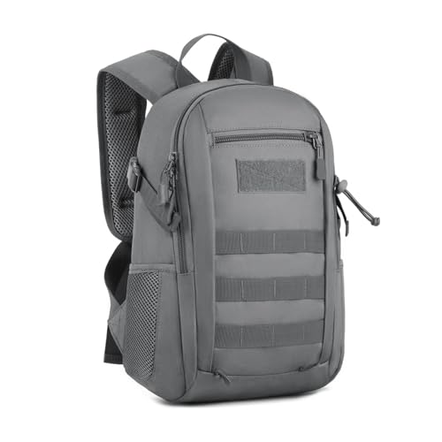 HUNTVP 10L Tactical Backpack Small Backpack Mini Daypack Military MOLLE Rucksack Gear Tactical Assault Pack Bag for Hunting Camping Trekking(10l-grey) - color: Grey, size: 10L