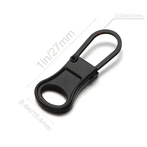 Mizeer Zipper Pull Replacement for Jacket, Perfect for Small Hole Zippers, Detachable Small Zipper Pulls Tab Repair for Clothing Jackets Boots Purse - color: 4pcs Black