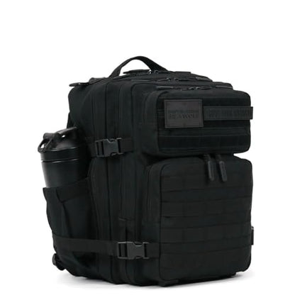 WOLFpak 25L Tactical Gym Backpack (Nightshade Edition) Durable 1000D Waterproof Oxford Material with MOLLE Webbing, Laptop Pocket & Dual Cup Holders - color: Nightshade Edition