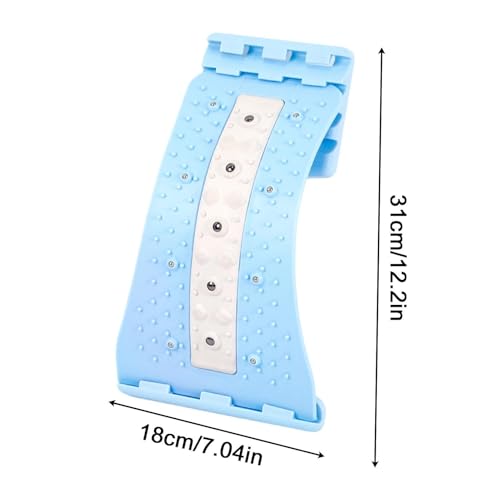 Lumbar Back Stretcher, with Massage Points 4 Level Adjustable Curved Ergonomic, Low Back Stretcher, for Home Gym Car Bedside Yoga Mat Sofa Office Chair - color: Blue