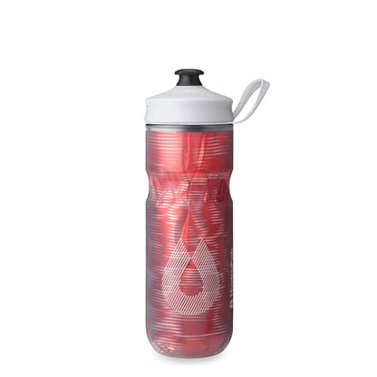 HydraPak | Polar Bottle - Polar Sport Insulated Water Bottle - BPA-Free, Sport & Bike Squeeze Bottle with Handle (Pulse Red, 600ml / 20oz) - color: Pulse Red, style: 20oz/600ml