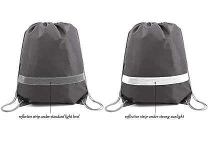 BeeGreen Drawstring Backpack Bags 20,30,50 Packs Reflective String Bags for Gym Sport Trip Cinch Sack DIY for Women Men - color: Mix Flective