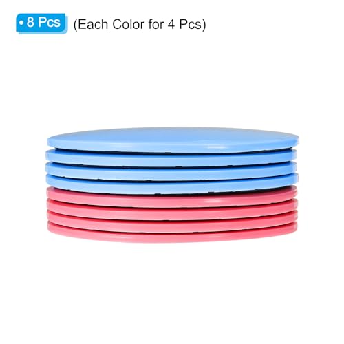 PATIKIL Core Sliders for Working Out 6.9", 8 Packs Dual Sided Exercise Sliders Fitness Workout Discs Strength Slides Discs for Gym Carpet Hardwood Floor, Pink/Blue