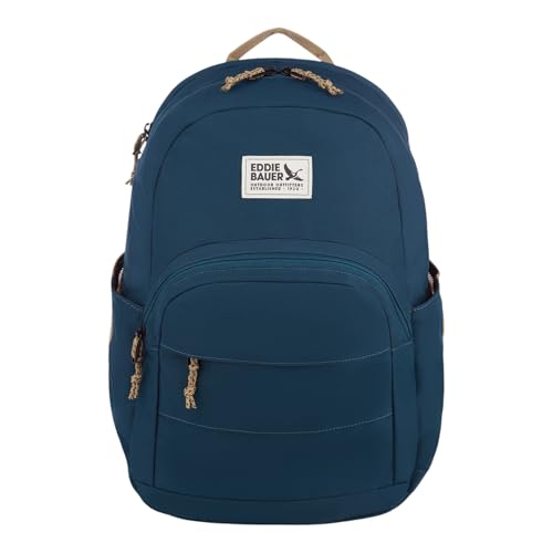 Eddie Bauer Campus Backpack 26L | Everyday Carry | Work | Travel | Commuter | Padded Laptop Sleeve | Stretch Bottle Pockets | Lightweight | Durable - Marine Blue - color: Campus - Marine Blue, size: 26L