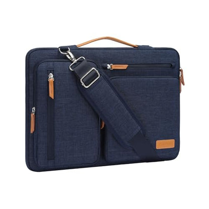 MOSISO 360 Protective Laptop Shoulder Bag,14 inch Computer Bag Compatible with HP Lenovo Dell ASUS Acer, HP, Dell Latitude, Lenovo,Side Open Messenger Bag with 4 Zipper Pockets&Handle, Navy Blue - color: Navy Blue, size: 14 inch