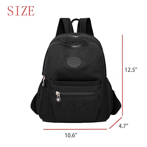 Simple Casual Solid Color Lightweight College Work Backpack Anti Theft Travel Backpack Daypack for Women (Black) - color: Black