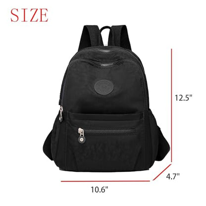 Simple Casual Solid Color Lightweight College Work Backpack Anti Theft Travel Backpack Daypack for Women (Black) - color: Black