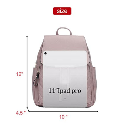 KKXIU Quilted Trendy Leather Backpack Purse for Women and Ladies Shoulder Travel Daypacks Bags (Pink) - color: Pink, style: Backpack
