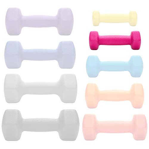 Philosophy Gym Set of 2 Neoprene Dumbbell Hand Weights, Hexagon Shape - style: Pink 2 lb Pair