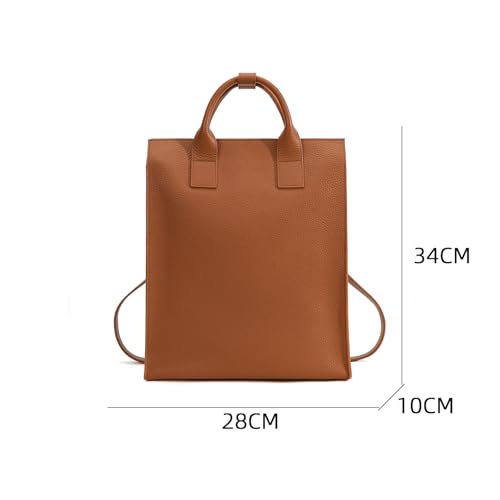 Simple and Lightweight Commuter Backpack 2025 New Business Large Capacity Computer Backpack Women's Premium Sensation Bag (Wood Brown) - color: Wood Brown