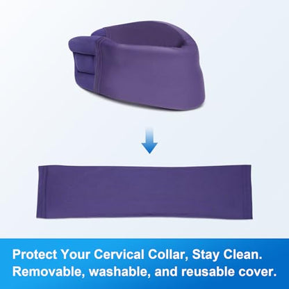Velpeau Cover Sleeve for Neck Brace & Cervical Collar for Men & Women, Dust Cover, Comfortable Wearing While Sleeping, Working, Breathable Sweat-Absorbent, Quick Dry (Blue, Medium) - size: Medium (Pack of 1), style: Neck Brace Sleeve-Blue