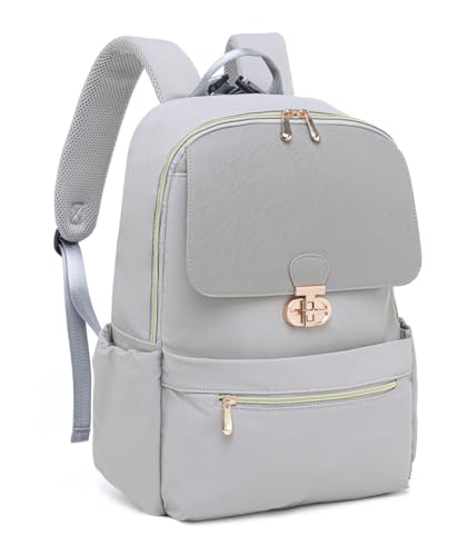 Laptop Backpack for Women, 15.6 Inch Work Business Backpacks Purse, College Bookbag for School, Waterproof Daypack for Travel (Grey) - color: Grey