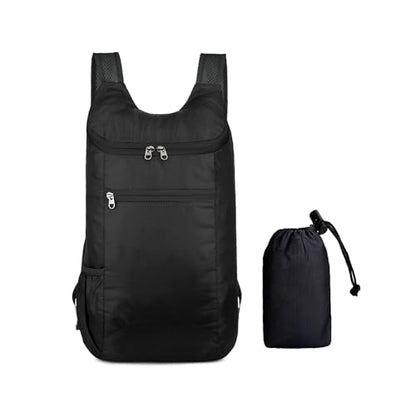 20L Hiking Daypack,Water Resistant Lightweight Packable Small Backpack for Travel Camping Outdoor,All Black - color: All Black