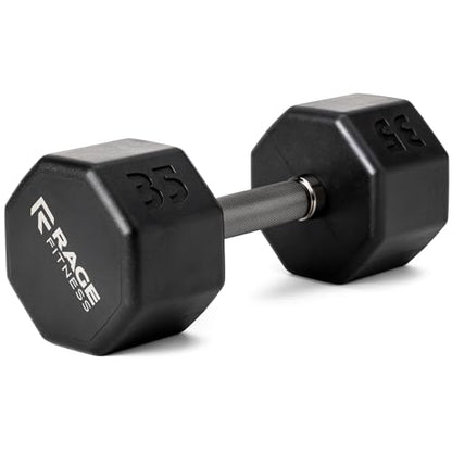 Rubber Coated Dumbbells - No Roll Design Easy-Grip Steel Knurled Handle, Weights Dumbbells Set for Strength Training - Ideal Weights Set for Home Gym - 10-60 LBS SOLD INDIVIDUALLY - size: 35 LB