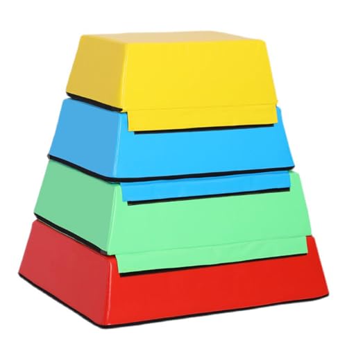 Jumping Boxes for Training, Kids Soft Plyo Box, 4 in 1 Stackable Jump Boxes, Weight Upgrade, Safety and Stability, Suitable for Home School Gym Outdoor Activities Exercise(Size:80×45×65×20cm) - size: 80×45×65×20cm