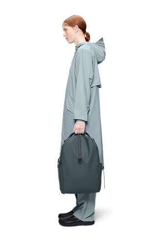 RAINS Clip Front Backpack Dark Grey - Waterproof Commuter Backpack with C-Clip Closure & Hidden Pocket, 16″ Laptop Sleeve, Urban Travel Daypack - color: Dark Grey