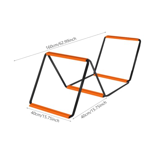 Agility Ladder Soccer Agility Ladder Football Speed Ladder Workout Agility Ladder Carbon Steel Foldable Suitable for Adults Athletes Coaches Team TRAI - size: 4 Grids No Bag