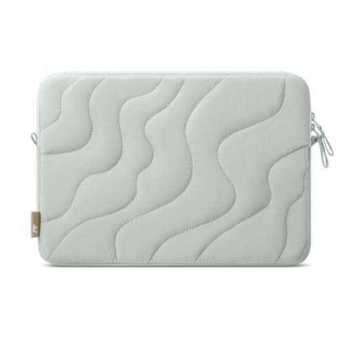 tomtoc 360 Protective Puffy Laptop Sleeve for 13-inch MacBook Air M5/A3449(2026)/M4/M3/M2 A3240 A3113, MacBook Neo A18 & MacBook Pro M2/M1, Quilted Soft Puffer Bag for 13-inch Surface Pro Copilot+PC - color: Lakeshore, size: 13-inch for MacBook Air/Pro