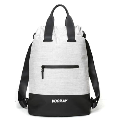 VOORAY 23L Flex Cinch Drawstring Backpack – Lightweight Travel Bag, Weekender & Sports Gym Bag for Women and Men - color: Heather Grey