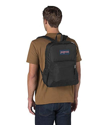 JanSport Cross Town Backpack 17" x 12.5" x 6" - Simple Bag for Everyone with 1 Main Compartment, Front Utility Pocket - Premium Class Accessories - Black - color: Black