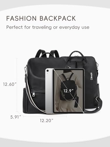 CLUCI Womens Backpack Purse PU Leather Anti-theft Fashion Designer Travel Bag Ladies Shoulder Bags | Purse - color: Top Zip-y Black(2pc)