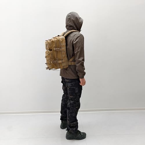 Military Tactical Backpack for Men Army 1 Day Assault Pack Molle Bag Bug Out Bag 26L - color: Khaki, size: 26L