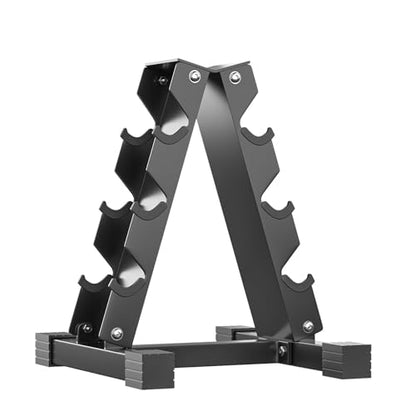 4-Tier Dumbbell Rack Stand, A-Frame Metal Weight Rack with Handle – Space-Saving Strength Training Dumbbell Storage for Home Gym - color: Black 3 Tier
