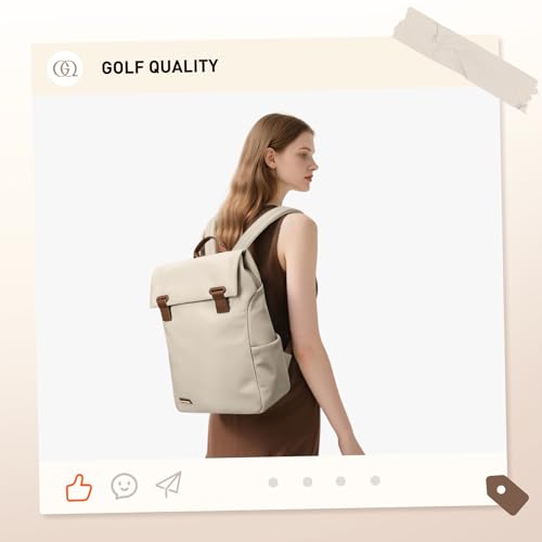 Women Laptop Backpack Computer Backpacks Carry On Waterproof backpack Fits 14Inch Notebook Travel Commute College (Apricot) - color: Elegant Apricot, size: 14 Inch