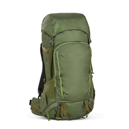 Kelty Asher Backpack, Daypack to Multi-Day Backpacking Capacity, Hiking, Lightweight Travel Pack, Internal Frame (55L Winter Moss) - color: Winter Moss/Dill, size: 55L