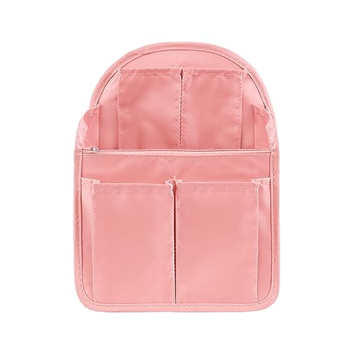 Surblue Backpack Organizer Insert Liner Hanging Travel Rucksack Purse and Handbag Insert Pocket, High-capacity Divider Foldable Nylon Shoulder Bag Organizer for Men and Women, (Purepink, M) - color: Purepink, size: M