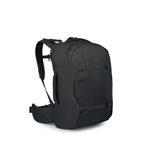 Osprey Farpoint 40L Men's Travel Backpack - Carry On Bag with Laptop Sleeve and Toiletry Pocket, Black, Extended Fit - color: Black, style: 40l - Extended Fit