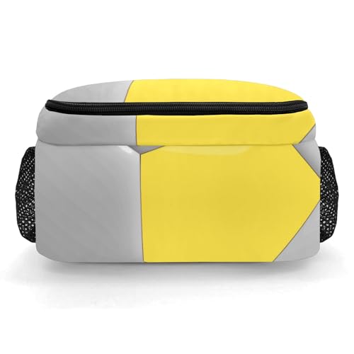 Sport Ball Athlete Player Soccer Yellow Primary Elementary School Bags Middle School Book Bags Dinosaur Bookbags for Preschool Child Grandson - color: Yellow