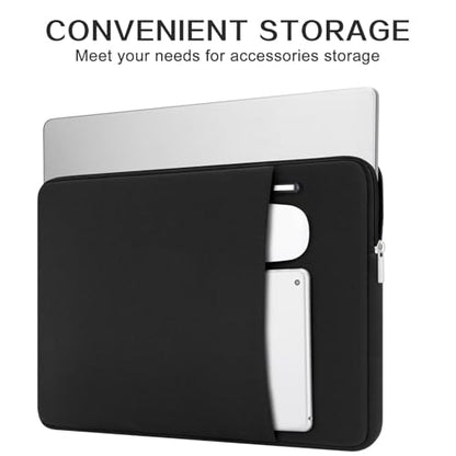 RAINYEAR 13 Inch Laptop Sleeve Compatible with 13.3" MacBook Air/Pro M1 M2 M3 M4 M5 A3449 A3240 A3113 A2681 A2338 Case Cover Bag with Front Pocket Accessories Pouch (Black) - color: Black, size: 13"