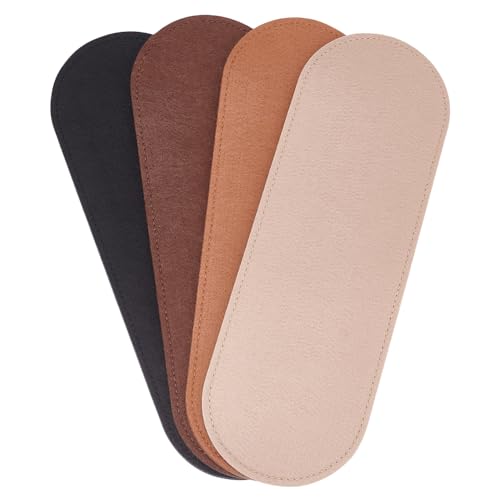 PH PandaHall 4 Colors Felt Base Shaper 11.8x3.9 inch Oval Purse Organizer Insert Handbag Bottom Insert Bag Stabilizer Bag Liner Board for DIY Tote Crossbody Leather Purse Bags Backpack - size: 11.8x3.9 inch