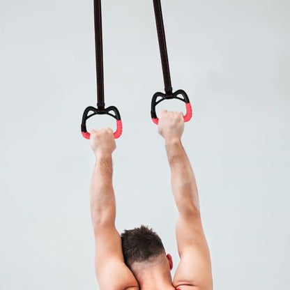 BESPORTBLE ’s Gymnastic Rings Set 1m Adjustable Indoor Fitness Training Workout Rings with Straps for Home Exercise and Bodybuilding