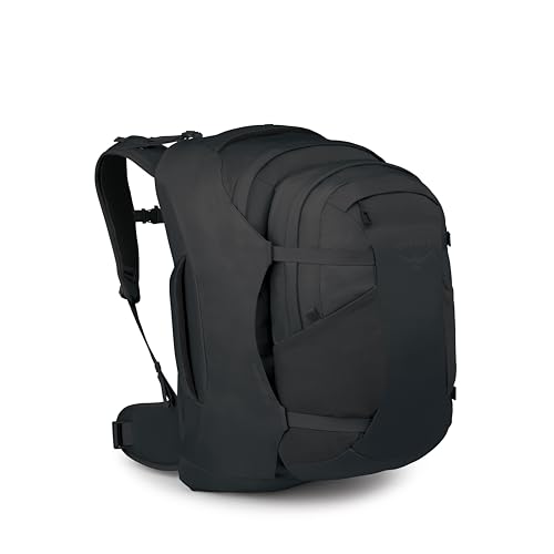 Osprey Farpoint 55L Men's Travel Backpack - Carry On Bag with Personal Item Sized Detachable Daypack, Black - color: Black, style: 55l